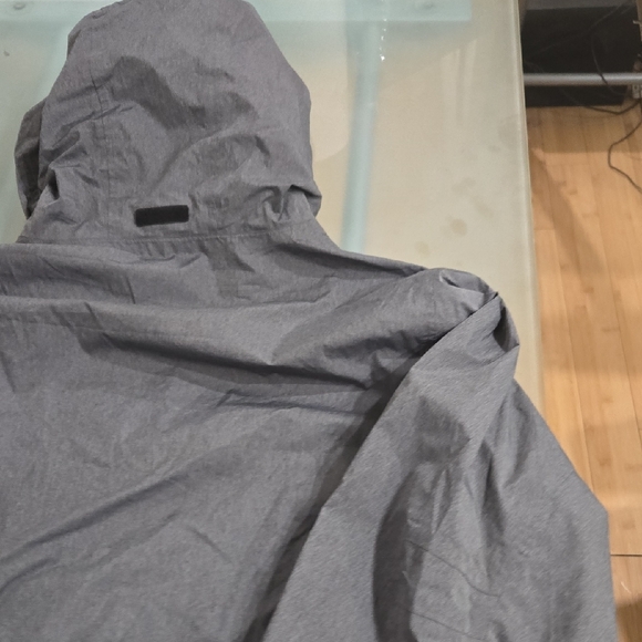 Men's Charcoal Hooded Raincoat - Picture 13 of 14